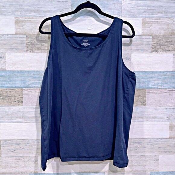 J JILL Pure Jill Pima Cotton Easy Tank Black Casual Womens XL - Picture 1 of 3